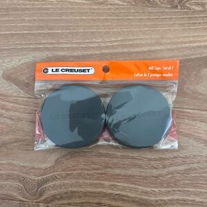 Le Creuset Set of 2 Black Salt & Pepper Mill Caps - Brand New